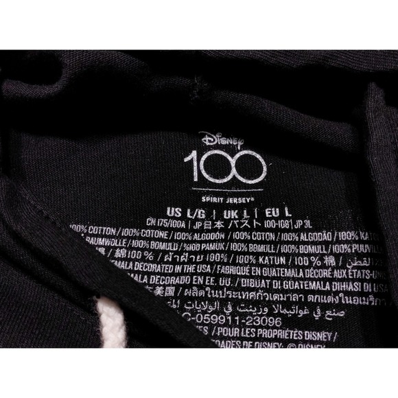 DISNEY 100 Spirit Jersey Snow Globe Long Sleeve Hoodie Shirt Black Large L - Picture 4 of 11